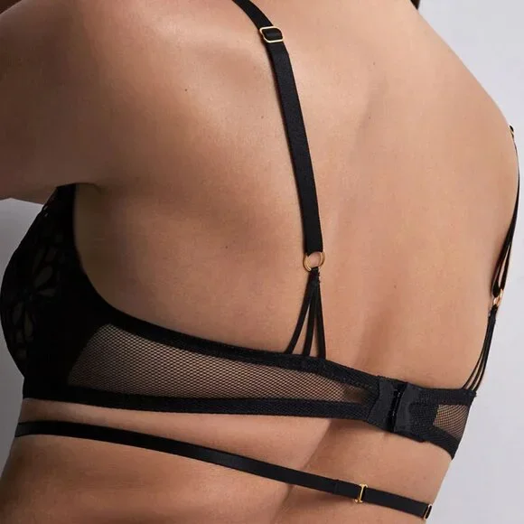 AUBADE L'indomptable Ultra Plunge Triangle Bra in Afterdark Black Size 34D NWT - Picture 5 of 14